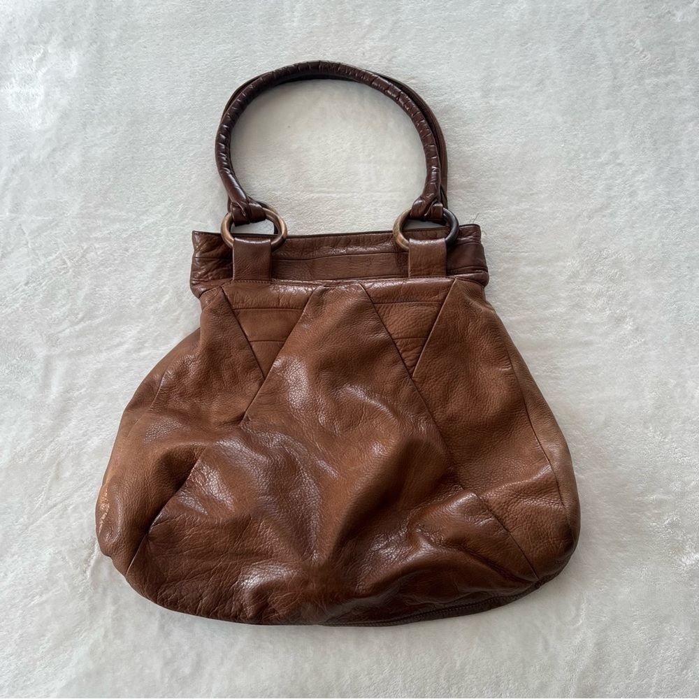 ANANAS NYC XL Leather Handbag Tote Brown
